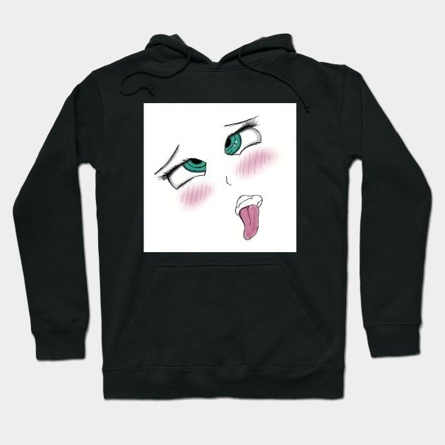 hentai ahegao face, anime eyes Hoodie by Danksthetic